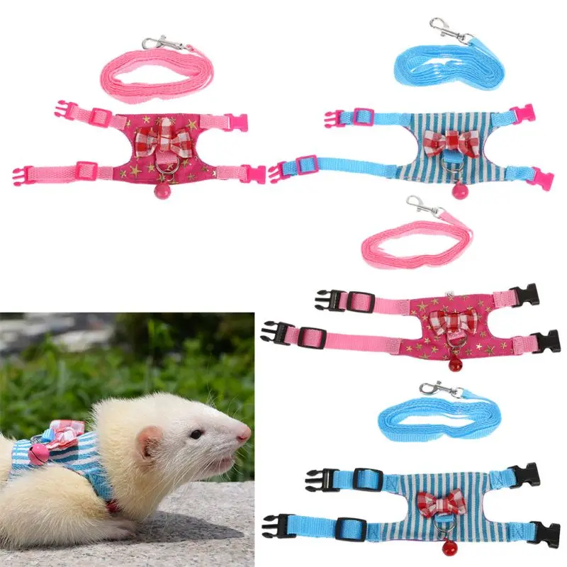 Hamster Rabbit Harness Leash Set For Ferret Guinea Pig Small Pet Chest