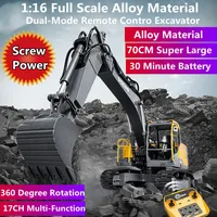 1:16Alloy Material RC Excavator 17CH 3 In 1 Replacement  360 Degree Rotation Screw Power 70CM Dual Remote Control TruckToys Gift 1