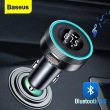 Baseus معالج إرسال موجات FM سيارة سماعة لاسلكية تعمل بالبلوتوث 5.0 USB شاحن سريع السيارات Aux راديو مشغل Mp3 الموسيقى عدة كاميرا السيارة المجانية