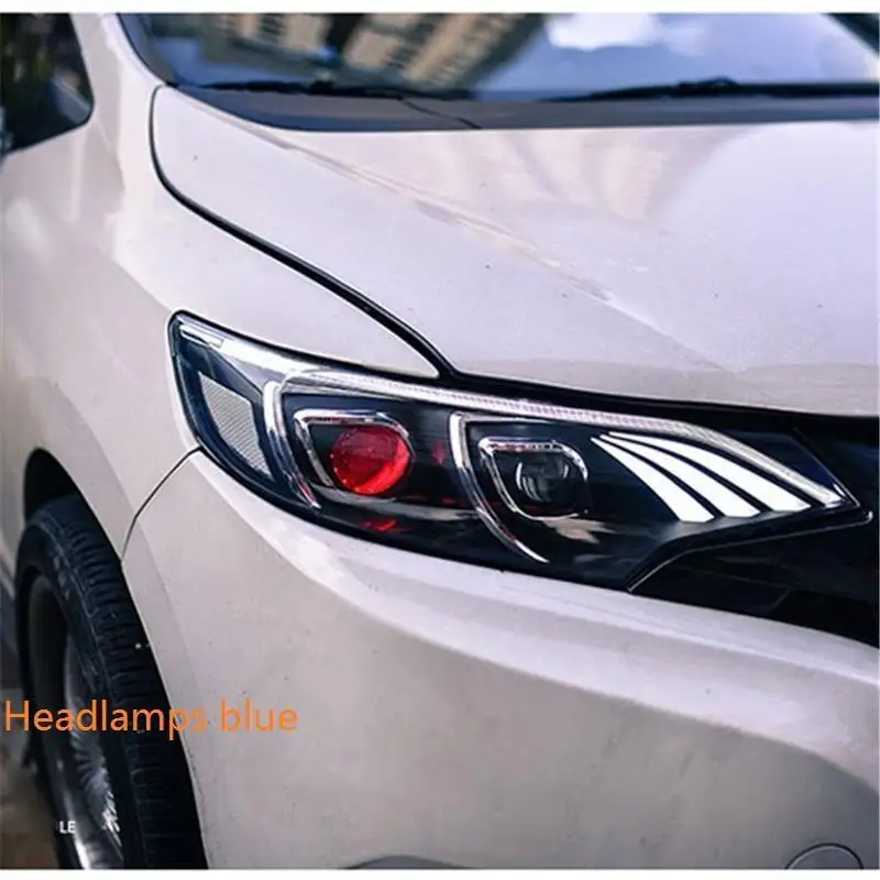 Cob боковые поворотные сигнальные части Automovil Стайлинг авто лампы светодиодные ходовые фары Задние Автомобильные фары в сборе 14 15 16 для Honda Fit - Цвет: MODEL G