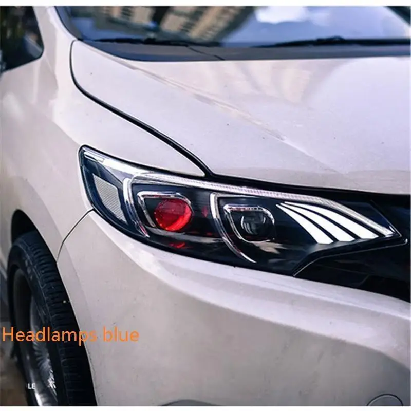 MODEL G Cob боковые поворотные сигнальные части Automovil Стайлинг авто лампы светодиодные ходовые фары Задние Автомобильные фары в сборе 14 15 16 для Honda Fit - Цвет: MODEL G