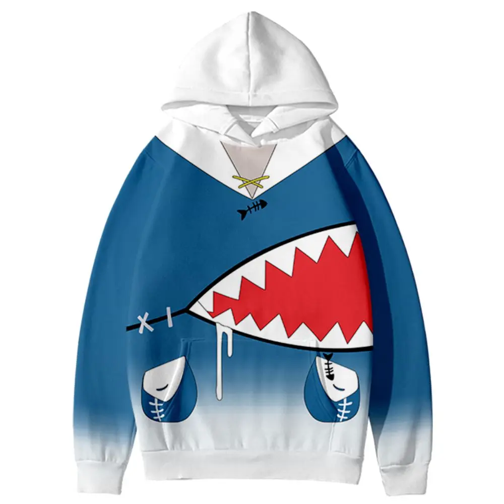 

Gawr Gura Cosplay Hoodies Hip hop 3D Print Men Women Sweatshirt Long Sleeve Pullovers Harajuku Streetwear Coat