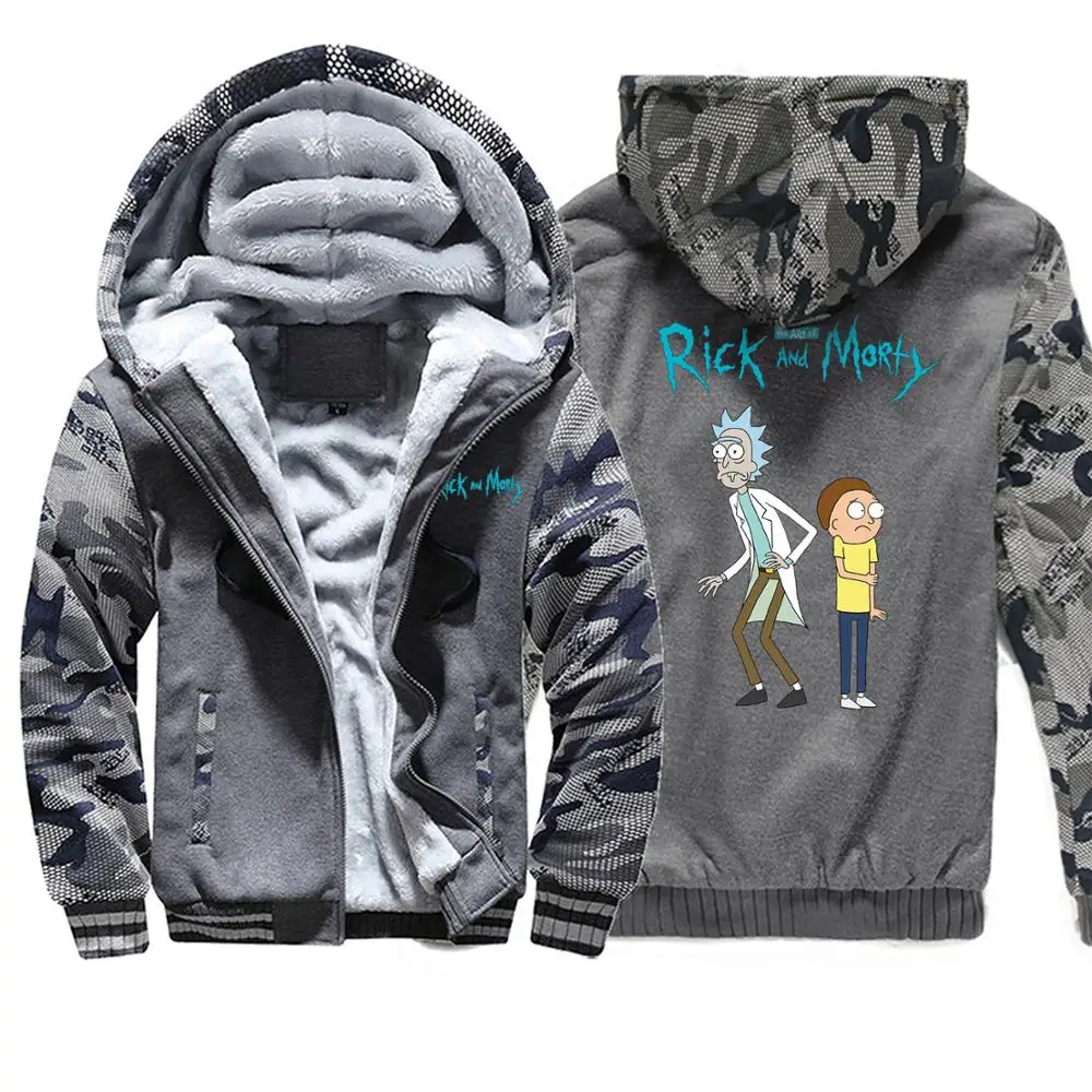 Мужская толстовка с капюшоном Rick And marty, новинка, стильная Толстая Мужская куртка, Повседневная универсальная мужская верхняя одежда в стиле Харадзюку, хип-хоп, уличная одежда, спортивный костюм - Цвет: Dark Gray 6