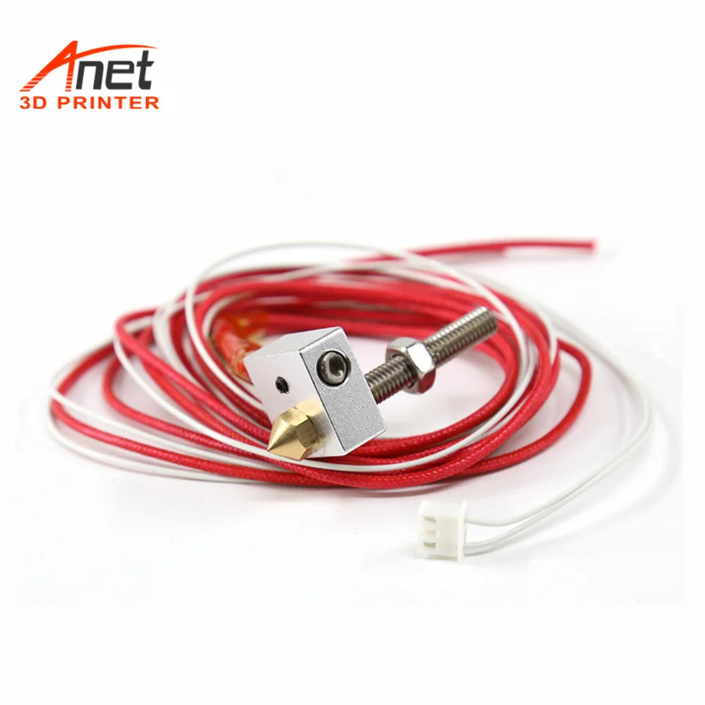 

Комплект Anet Hot End M6 40 мм, нагревательная трубка сопла 0,4 мм, Термистор NTC 3950, алюминиевый блок для 3D-принтера A6, A8, E10, E12, E16