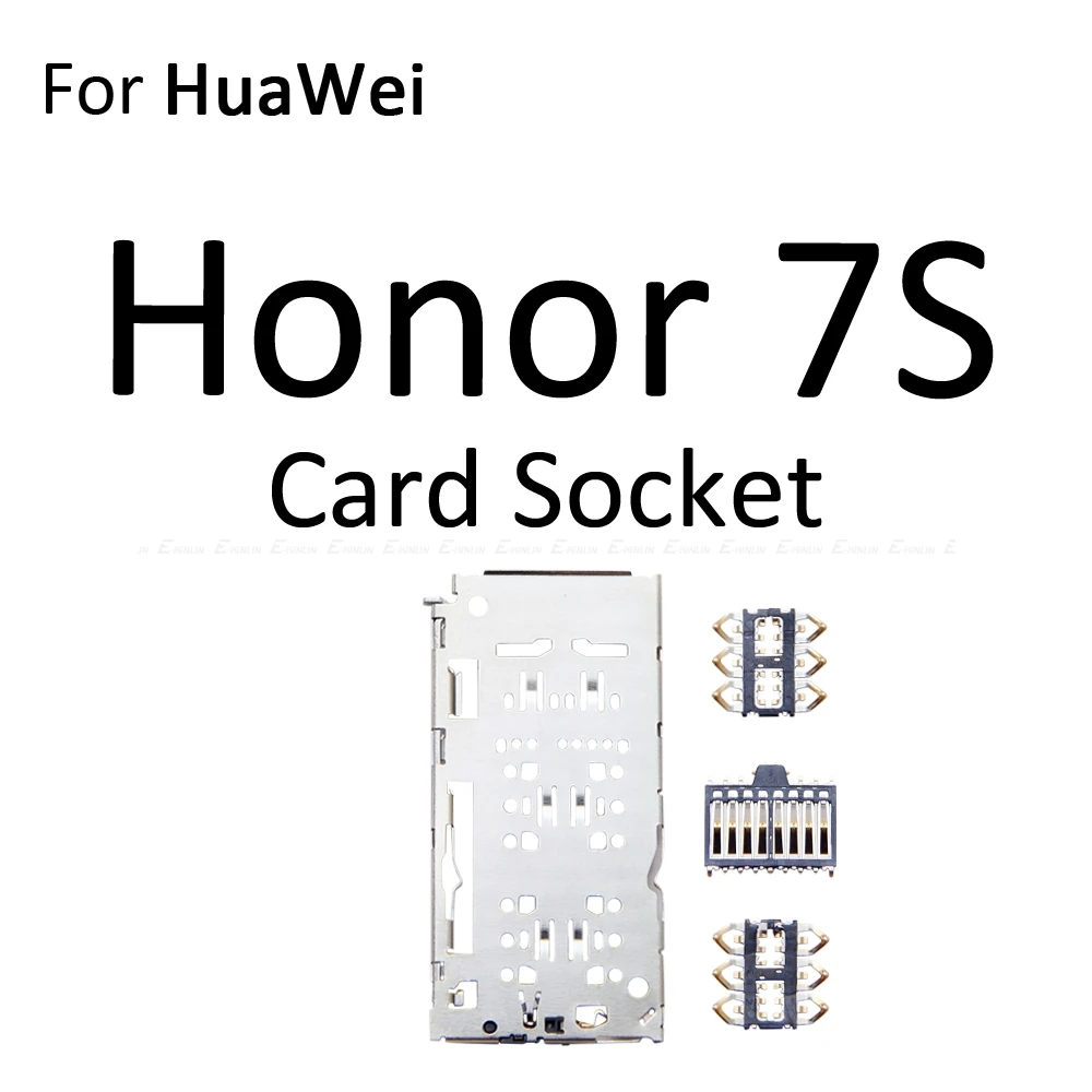 Sim Micro гнездо для sd-карты держатель Слот лоток ридер для Huawei Honor 7X7 S GR5 адаптер контейнер Сменные соединительные детали - Цвет: For Honor 7S Socket