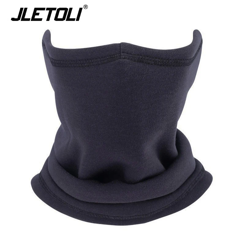 JAC02 JLETOLI зимняя Флисовая теплая маска для спорта на открытом воздухе для катания на лыжах, велоспорта, Женская Ветрозащитная маска с воротником и велосипедным шарфом, мужская маска на половину лица - Цвет: JAC02