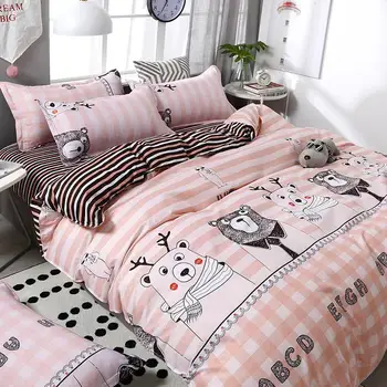 

High Quality Kids Cartoon Printing Textile Bedding Set Include Duvet Cover&Sheets&Pillowcases Comfortable Home Bed Set
