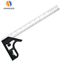 Diy ferramentas de medição de aço inoxidável precisa combinação alumínio móvel quadrado oficina ângulo de ferragem nível espírito 12