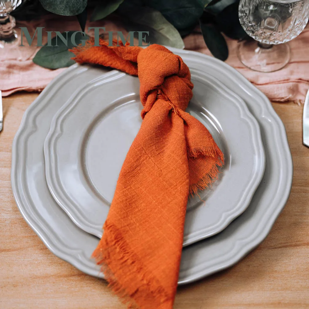 Cotton Linen Napkin 41*41cm Rustic Gauze Hanky Tea Towel Dining Place Mats Wedding Supplies Home Table Decor