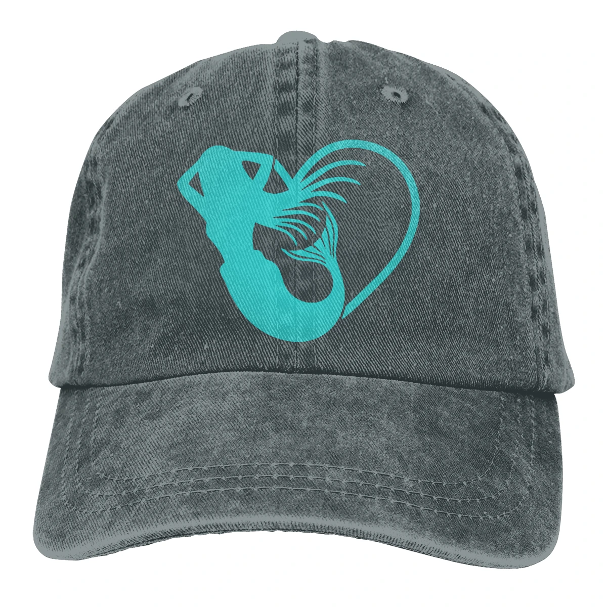Сердце Русалка Casquette черный унисекс Мужские Женские джинсовые бейсболка с ремешком кепки Регулируемый Гольф папа шляпа