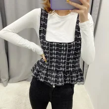 Spring And Summer New Style Tweed Tops Women Base Shirt Vintage Tweed Top Blouse Casual Blouses Chic Shirts Female
