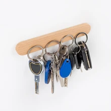 Прочный магнитный ключ, стойка, брелок для ключей, крючки, ключница на стене, деревянный держатель для ключей, настенный ключ, органайзер для хранения