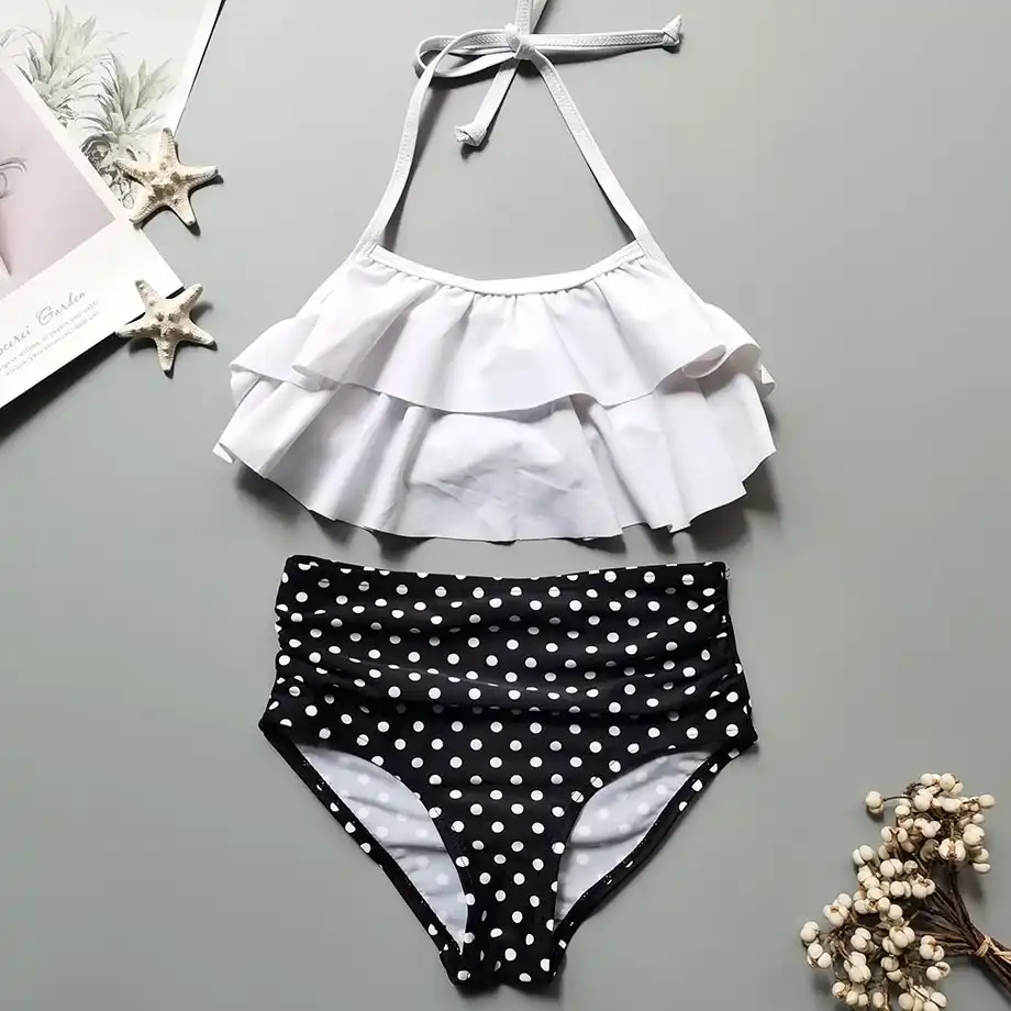 ruffle girl swimwear