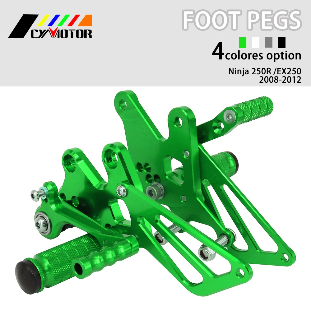 Мотоциклетные регулируемые колышки с ЧПУ для ног KAWASAKI NINJA250R NINJA 250R 2008 2009 2010 2011 2012 09