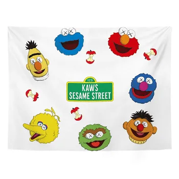 

Sesame Street Tapestry Artistic Bedroom Room Trend Background Sesame Paste Meaningful Gift Hanging Cloth Art Beach Towel Canvas