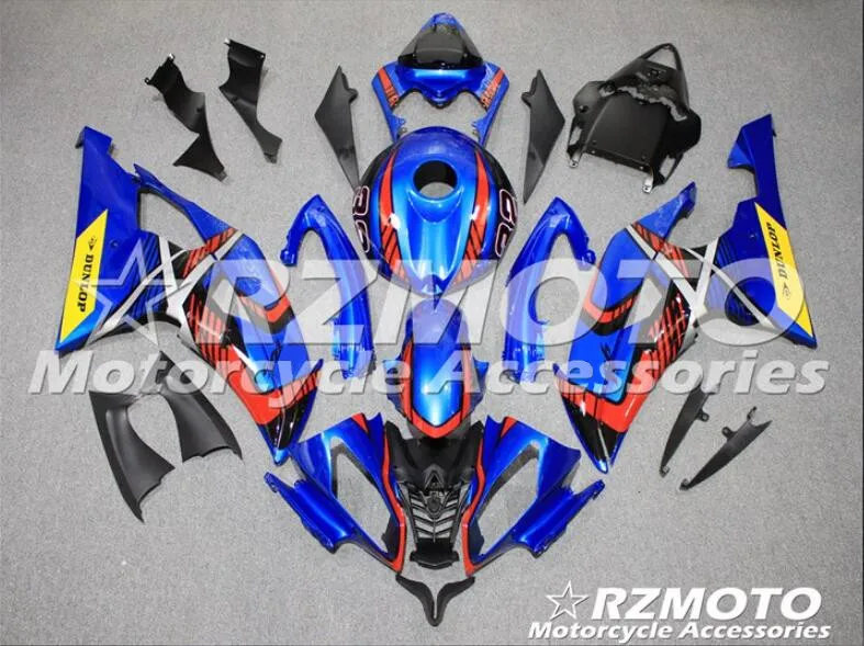 Стиль набор впрыскивателей Мотоцикл Обтекатели Fit для YAMAHA YZF-R6-600 2008- 08-16 обтекателя Кузов Набор изготовленный на заказ синий и красный цвета