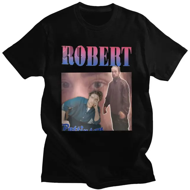 Robert Pattinson 90s Vintage Unisex Black Tshirt Men T Shirt Oversized Graphic T Shirts 100% Cotton T-shirt Man Woman Tees Tops Black 1647