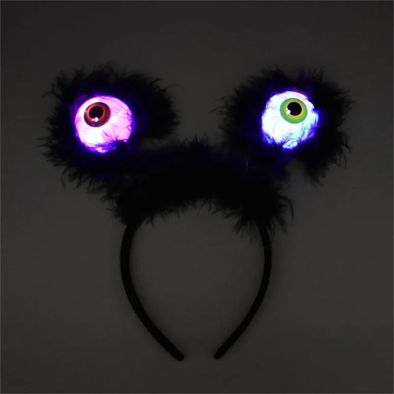 Мигающий обруч для очков вечерние реквизит для Хэллоуина светящиеся большие глаза инопланетянин светодиодная повязка на голову