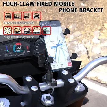 

Universal Cell Phone Rearview Mirror Stand Holder Motorcycle Mobile Charging Phone Bracket with Charger 360 Rotation GPS Bracket