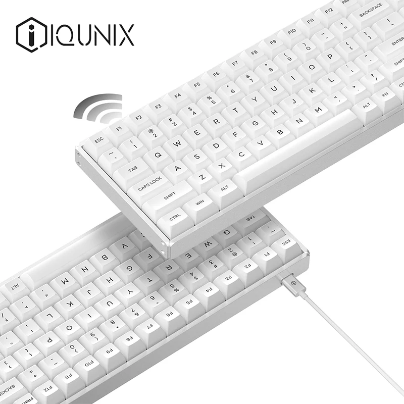 IQUNIX F96-KAT, беспроводная RGB подсветка, алюминиевый сплав, механическая клавиатура, 100 PBT, клавиши CHERRY MX, переключатели NKRO, игровая клавиатура