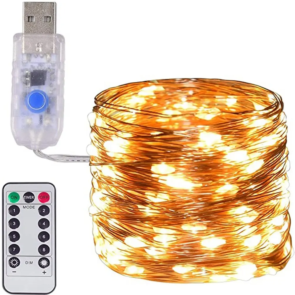 

Usb Remote Control Copper Wire Light String Christmas Day Wedding Decoration Led Copper Wire Star Lights
