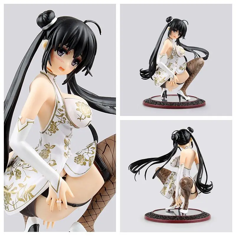 Misaki Kurehito SKYTUBE action figure sexy Cheongsam maiden ren white black 3styles model decoration pvc collection figurine toy (9)