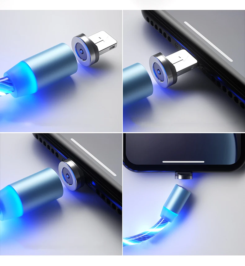 RDCY 1 метр Магнитный зарядный кабель для мобильного телефона USB Type C поток