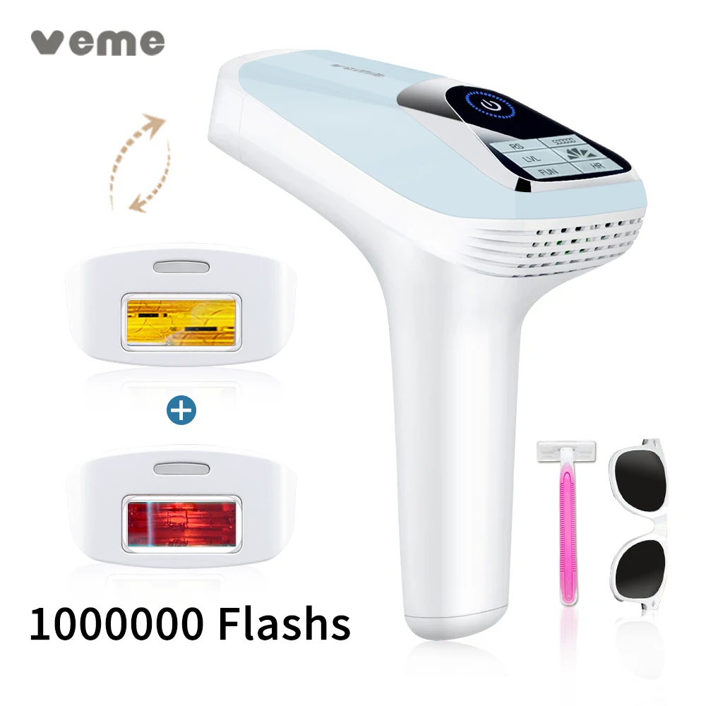 VEME Laser Epilator 2in1 Аппарат для лазерной эпиляции IPL с 500000 импульсным постоянным