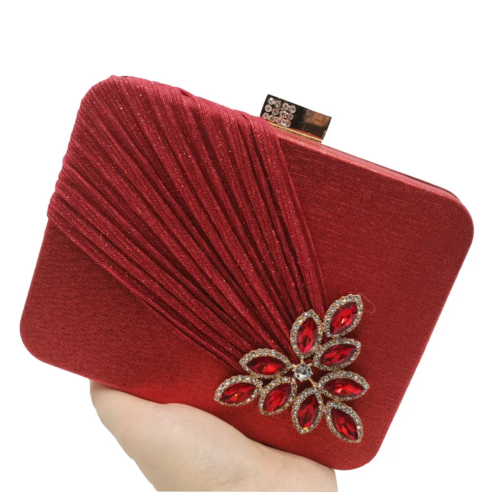 Бутик De FGG винно-красные кристаллы аппликации для женщин металлическая коробка клатч вечерние кошельки и сумки для невесты Свадебная вечеринка сумка