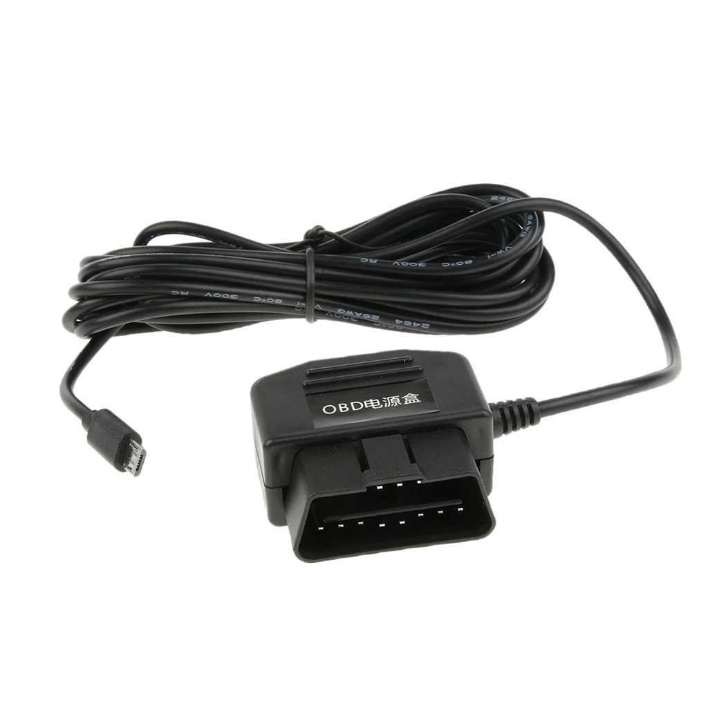 Dashcam Charging Cable Micro USB Car Inverter Cable, Car / Vehicle Fixed Cable For Mobile Phone GPS Tablet 3.5M DC12-36V To 5V