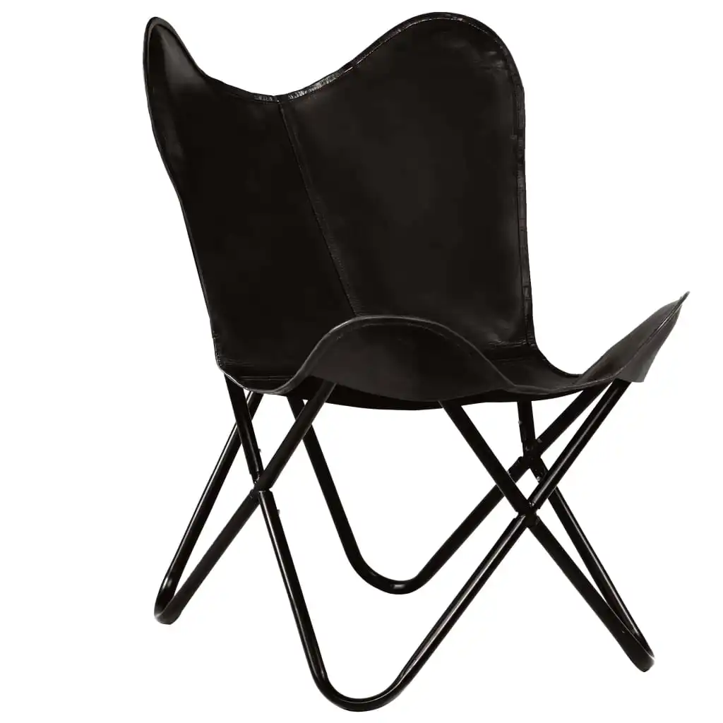 strottenhoofd Kapel Smaak vidaXL Butterfly Chair Grey Black Kids Size Real Leather - AliExpress  Furniture