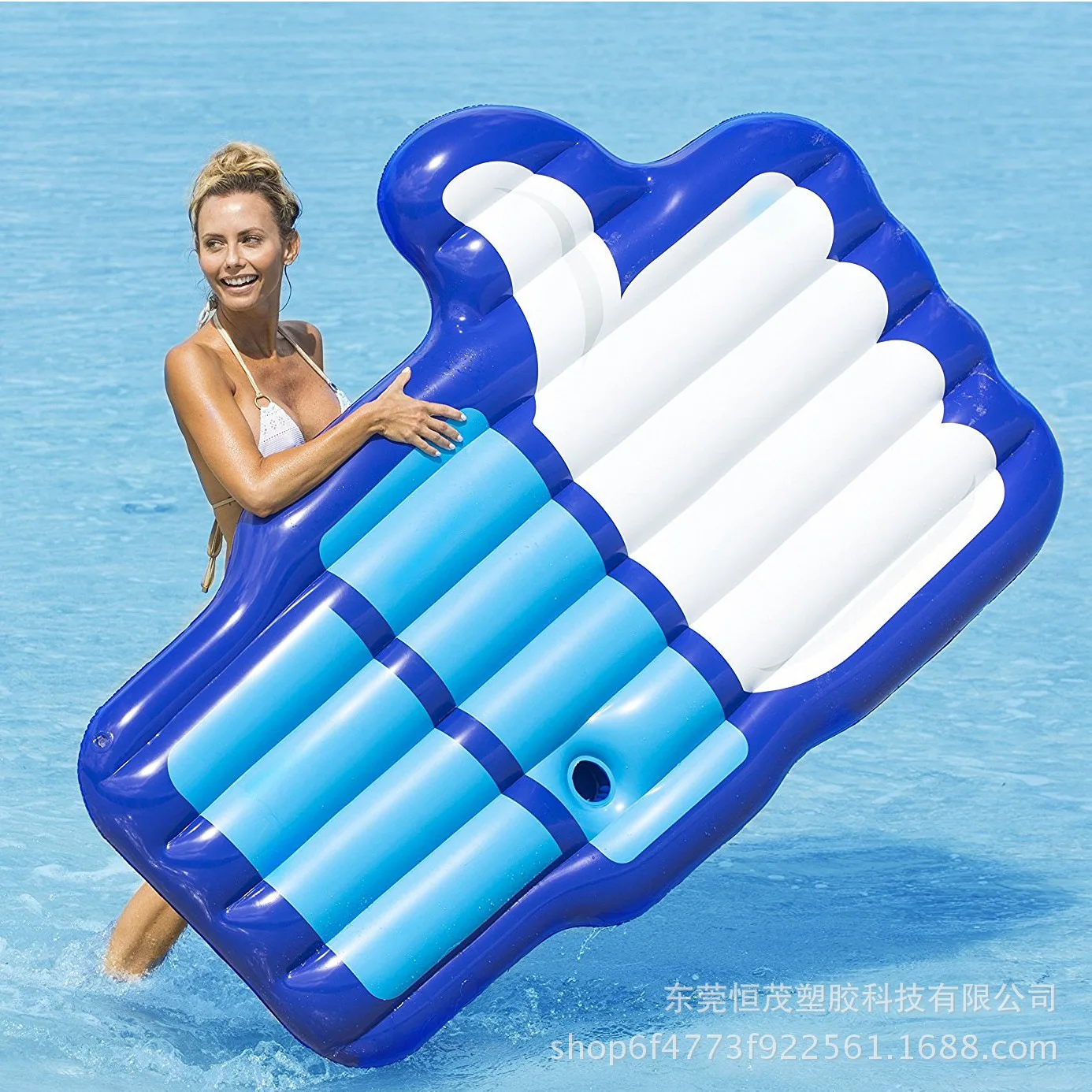 

Factory Supply PVC Creative Inflatable Single Person Floating Row Wear Thick Point like Pattern Palm Adult Water Floating Bed