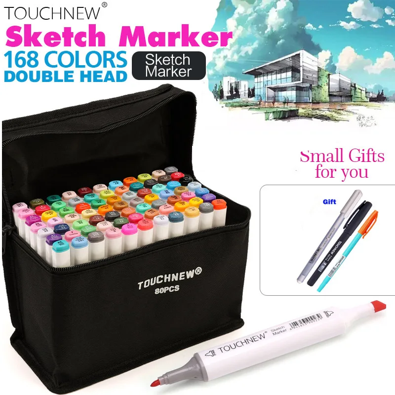 UK 40 Color Dual Head Art Marker Set Alcohol Sketch Markers Pen Kids Artist Gift