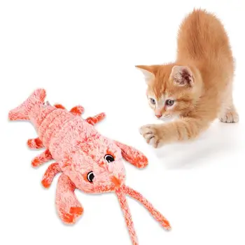 

Lobster Shape Cat Toy Pet Interactive Toy USB Rechargeable Cat Plaything Plush Chewing Toys