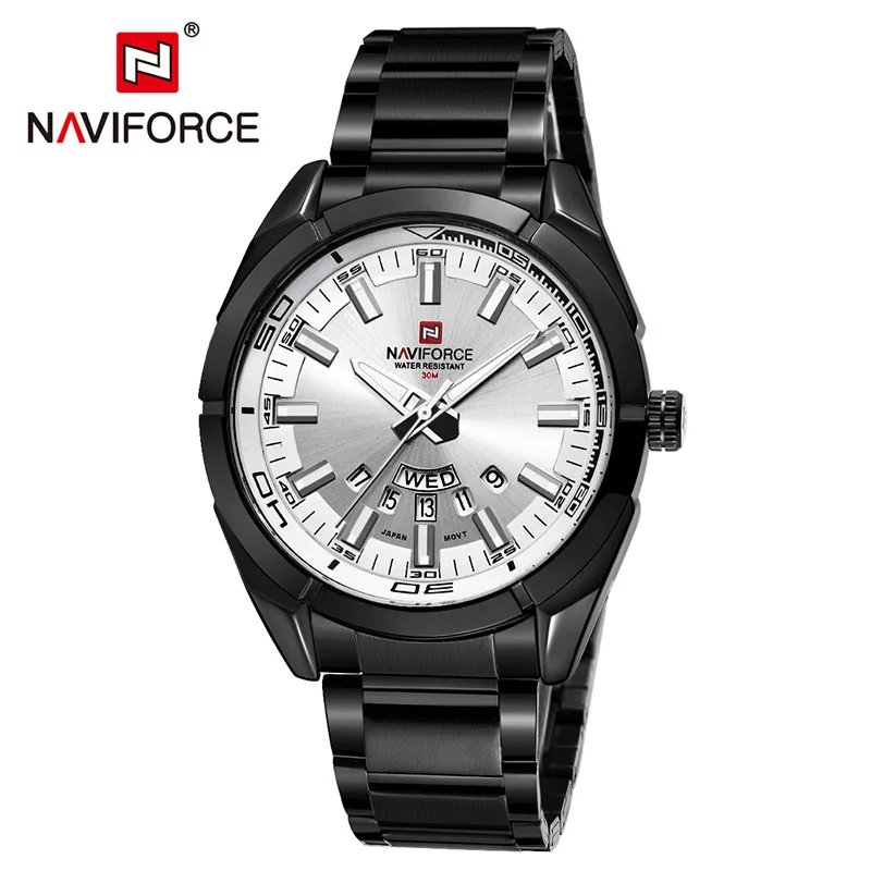 

Naviforce/Xiang 9038 Alloy Men Calendar Week Quartz Watch Waterproof Casual Business Watch