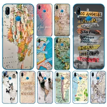 110DD World Map Travel Plans Clear Soft Silicone Cover for Huawei P9 P10 P20 P30 Lite mate 10 20 PRO lite p smart case