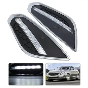 

1 Pair Car Daytime Running Light Single Color LED Daylight Fog Lamp Fit for S60 V60 09-13 Car Interior Light New
