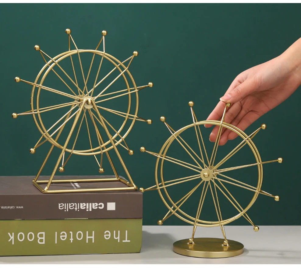 Metal Decorative Ornaments Nordic Iron Ferris Wheel Small Ornaments Office Desktop Wine Cabinet Decorations Home Knickknack|Figurines &Amp; Miniatures