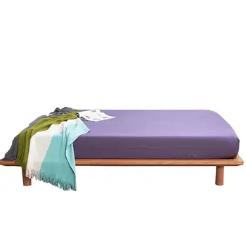 

30 Queen Size Bed Sheet with Elastic Microfiber King Size Fitted Sheet Purple Color Mattress Protector Single Sheet Sets