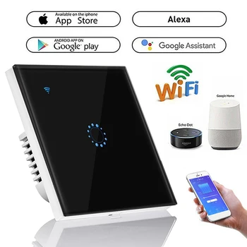 

1/2 Gang Wifi Light Switch Touch Switch Smart Light Control Panel Wall interruptor US/EU/UK Standard Work with Alexa Google Home