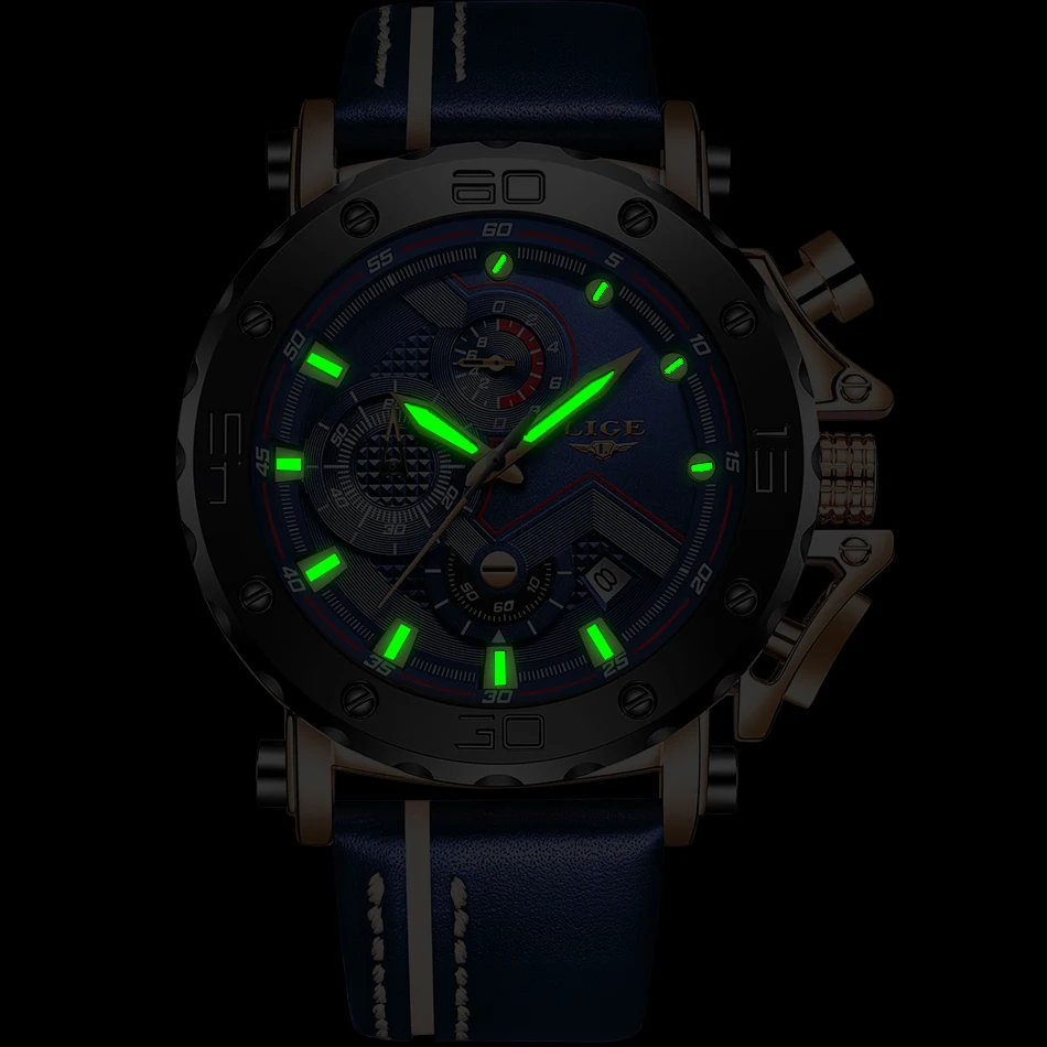 2022 LIGE New Mens Watches Luxury Large Dial Military Army Quartz Watch Fashion Casual Waterproof Wristwatch Business Watch Men