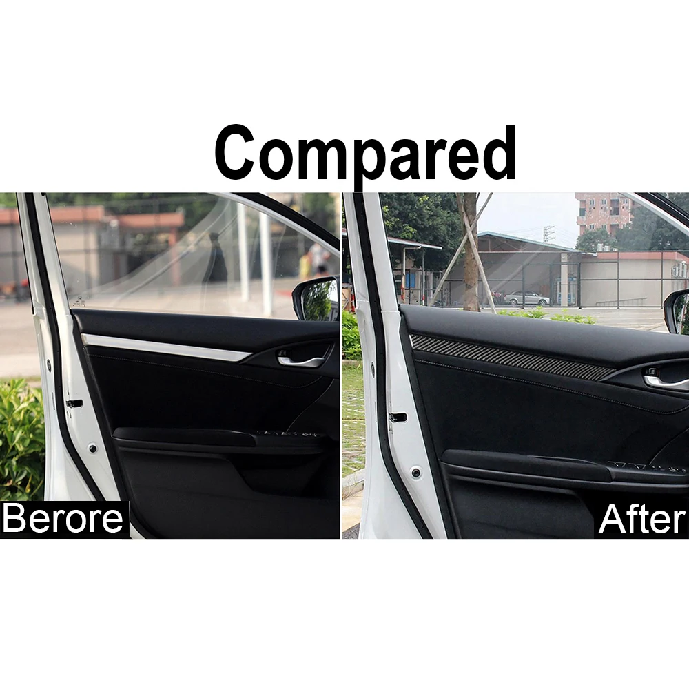 Отделка из углеродного волокна для межкомнатных дверей для Honda Civic