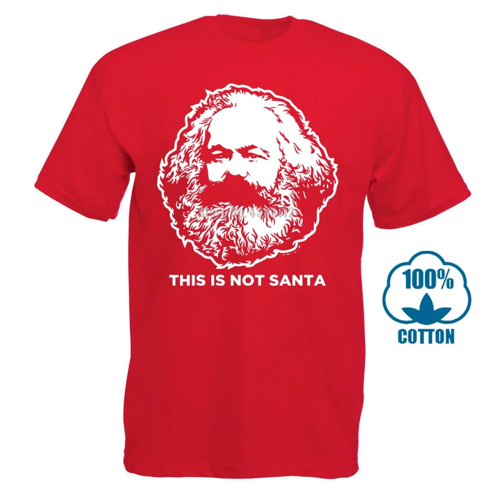 Красный 100 хлопковая футболка с короткими рукавами и надписью «philosophy This Is Not Santa», забавная уличная одежда, футболка с графическим принтом для мужчин, 030931 - Цвет: Красный