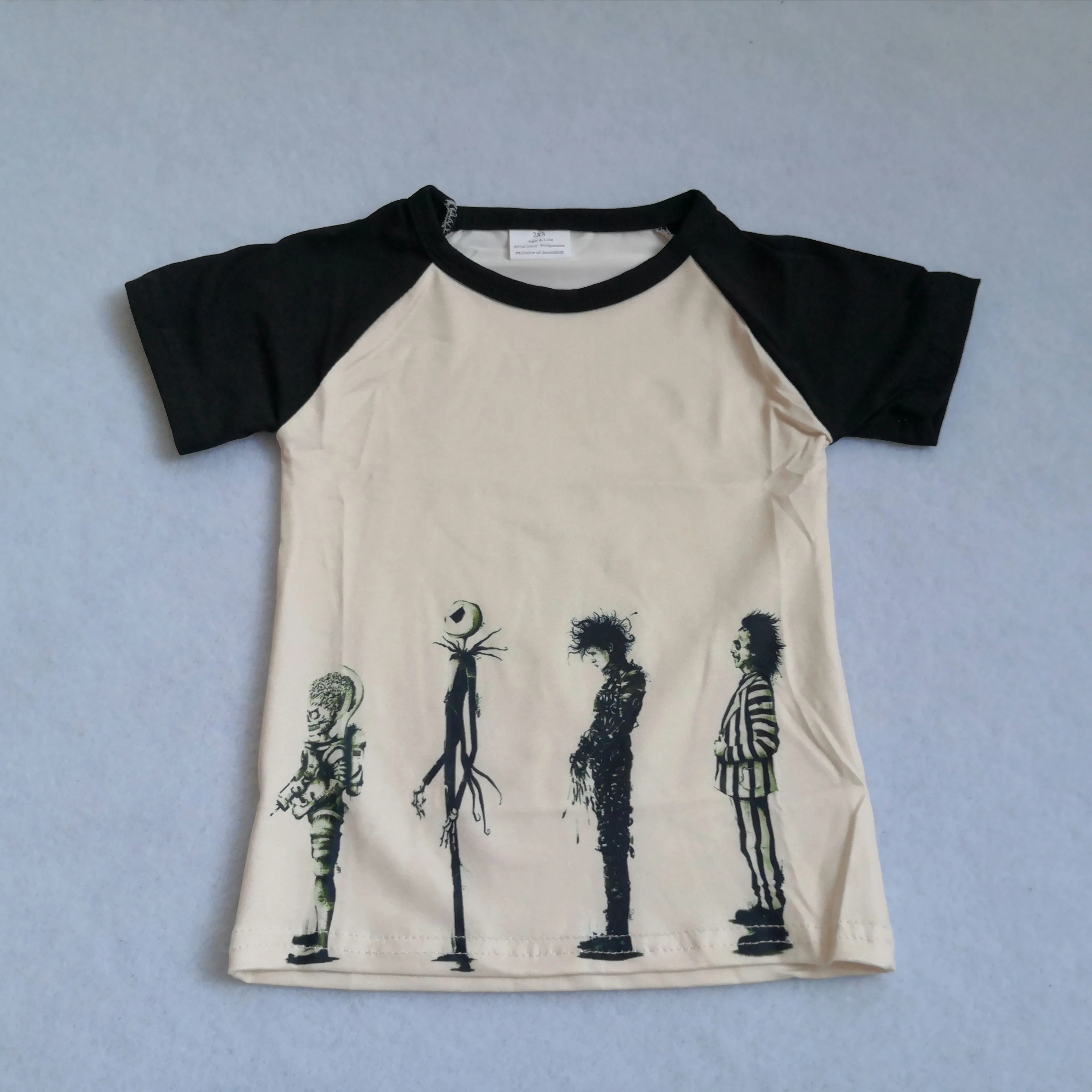 

kids summer clothing Halloween style wholesale fashion clothes boy's raglan shirt