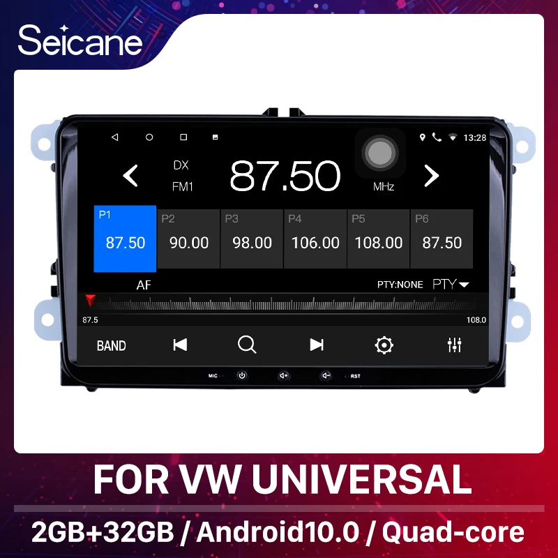 Автомобильный радиоприемник Seicane Andriod 10 0 GPS-плеер 2din для универсального VW Volkswagen Golf