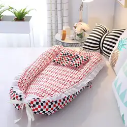 Детская кроватка-кровать портативный детский шезлонг новорожденная кроватка дышащее и спящее гнездо с подушкой Новинка