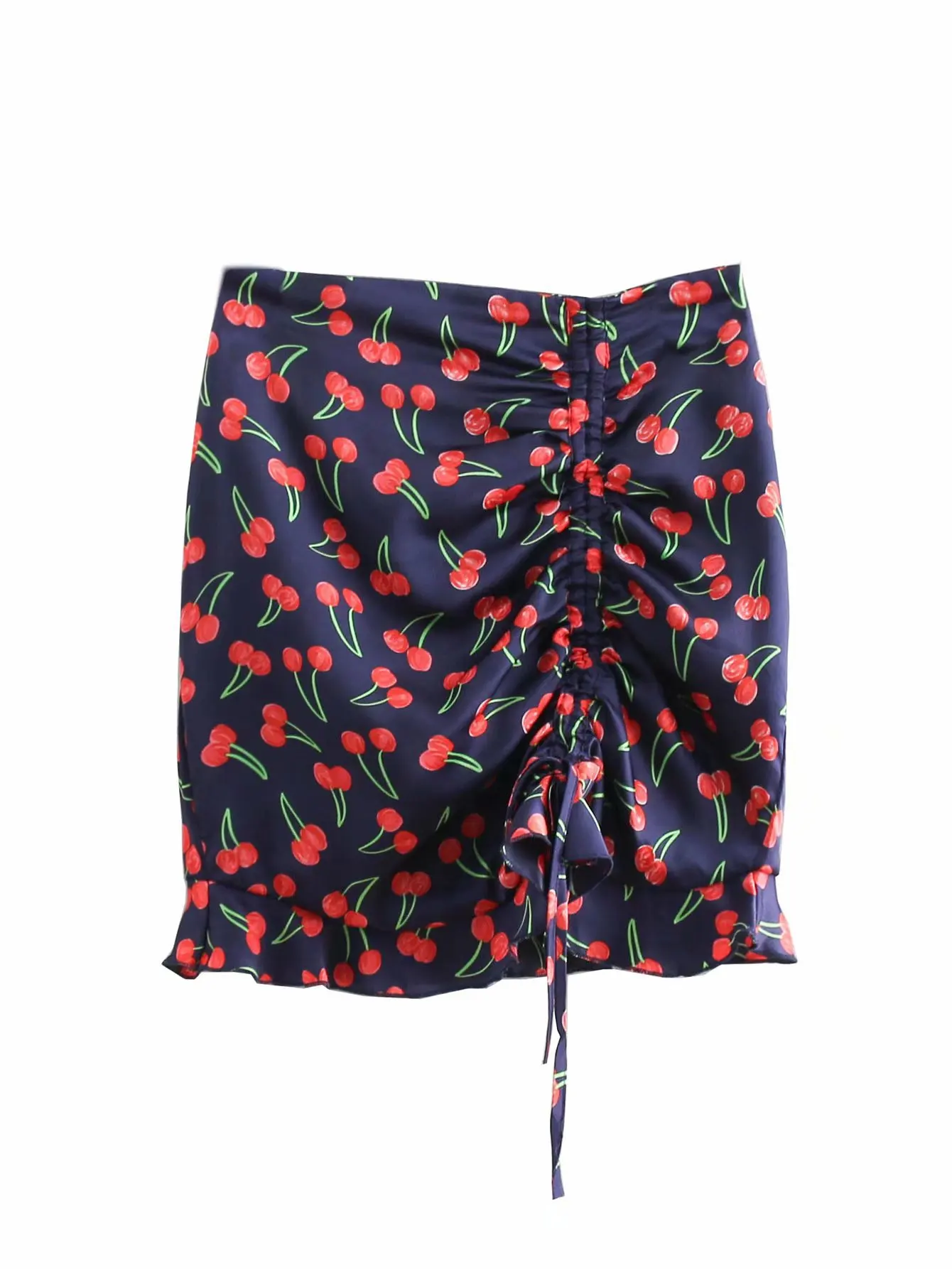 

Europe And America Women's Dress 2019 Spring New Products Drawstring Pleated Printed High Waist Skirt A8ws90058-10