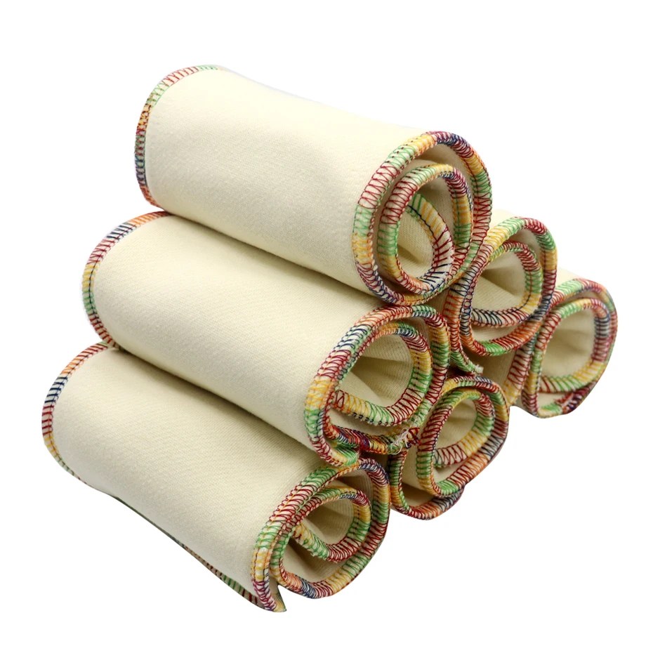 Cotton Diaper Inserts Washable Newborn Nappy Pocket-Cloth Infant 3-Layers One-Size Hemp