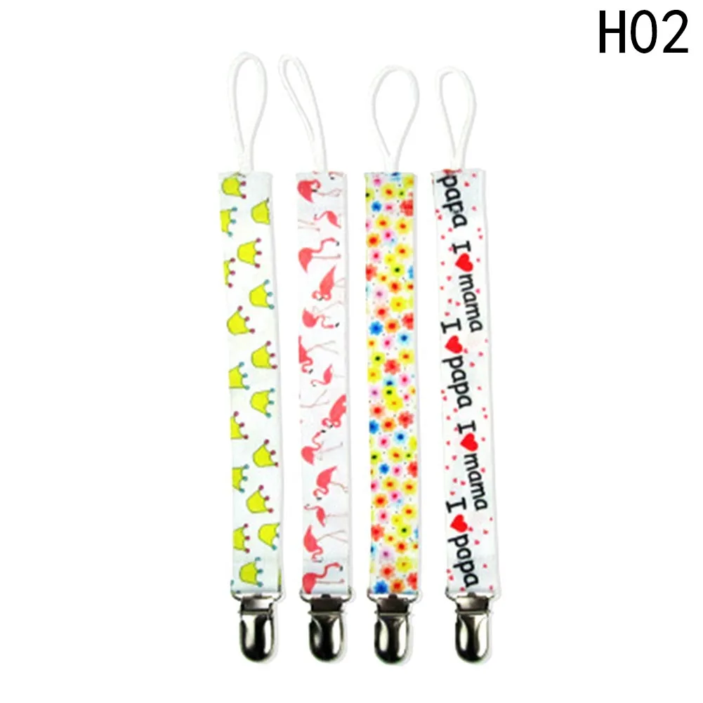 H02 4 шт./компл. клипсы для соски цепь хлопок держатель пустышка Chupetas Соска-пустышка Клип ремень держатель соски для кормления младенцев - Цвет: H02