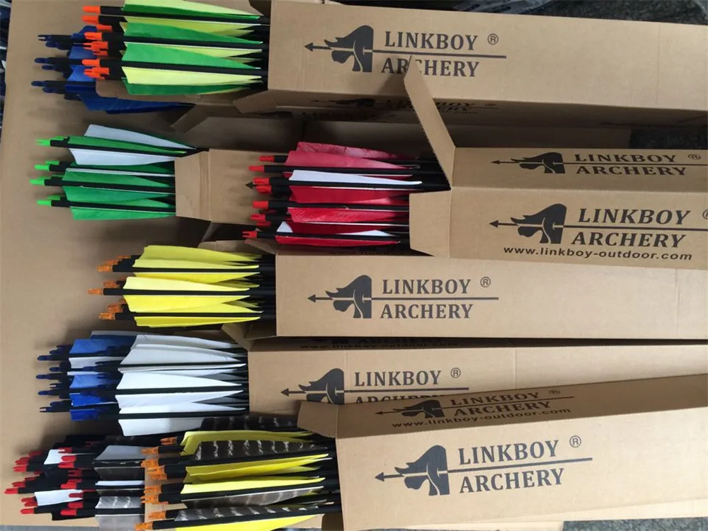 

12pcs 32" Spine 340 Carbon Arrows 5'' Turkey vanes Nocks 100gr tips Compound Traditional Bow Hunting shooting archery accessory